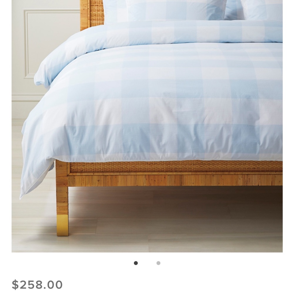 Serena & Lily Twin Gingham Duvet Cover Sky Gingham